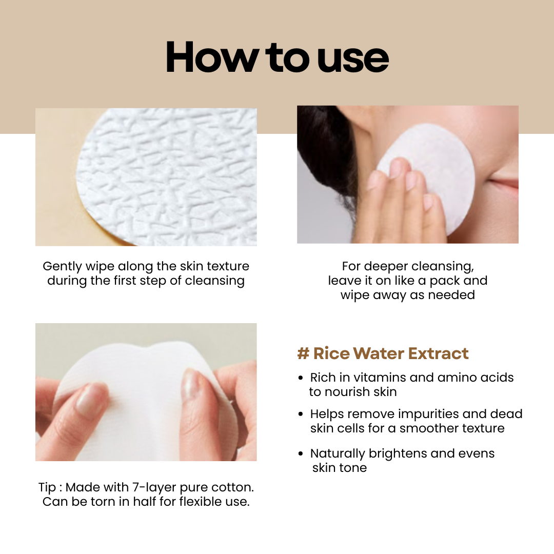 Rice Water Cleansing Pads 50 Pads
