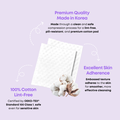 SOMISOME Embossing 100% Pure Cotton Pads 270 Count