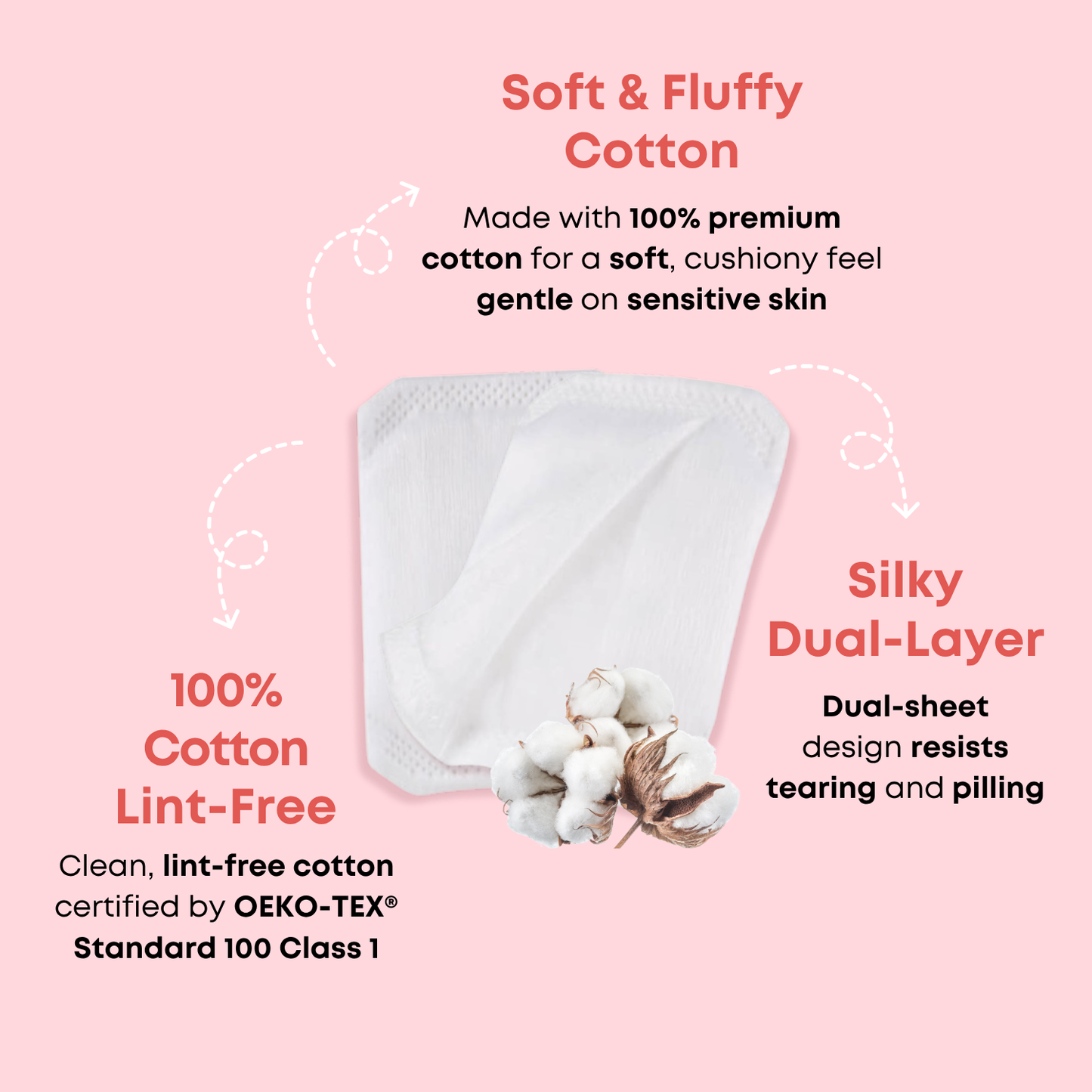 SOMISOME Silky 100% Pure Cotton Pads 80 Count