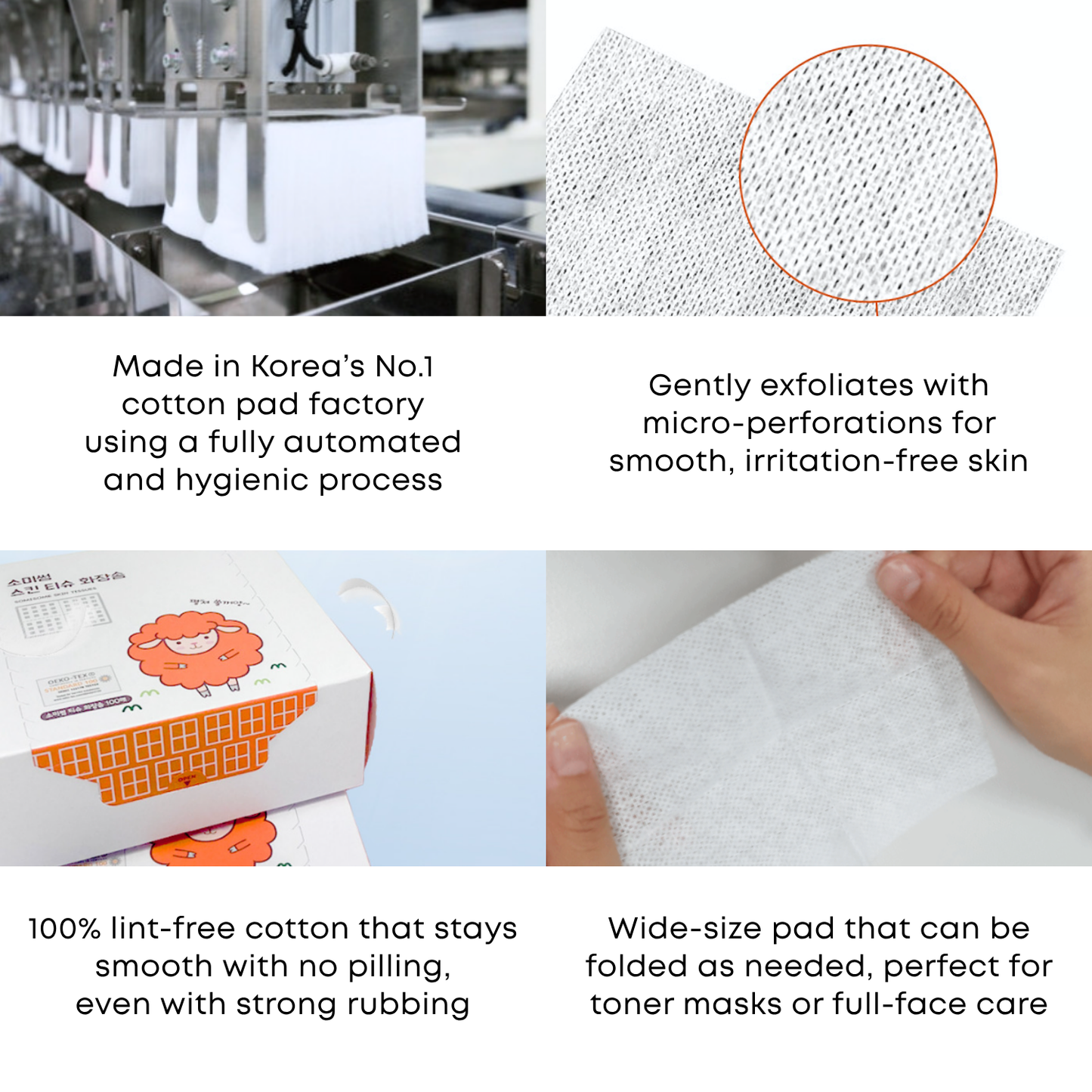 SOMISOME Skin Tissue 100% Pure Cotton Pads 100 Count