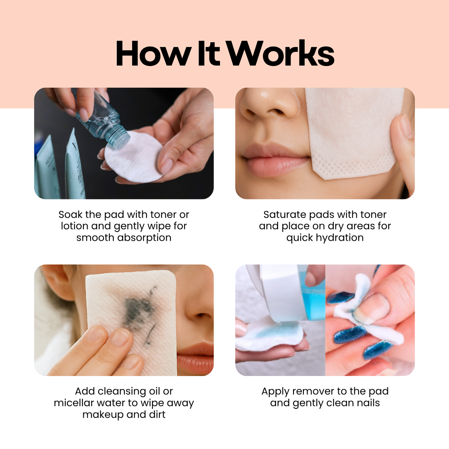 SOMISOME Skin Tissue 100% Pure Cotton Pads 100 Count