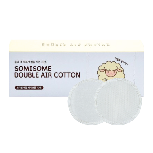 SOMISOME Double Air 100% Pure Cotton Pads 70 Count